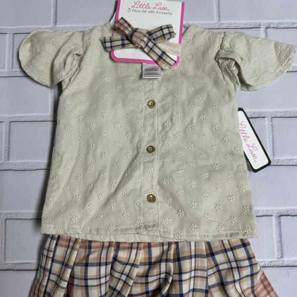 Little Lass 4-Piece Top, Skirt, Pants & Headband Set Baby Girls 12 Months - Picture 3 of 7